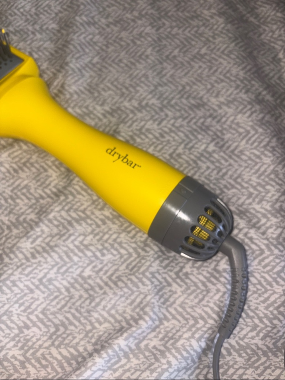 Drybar Yellow Paddle Hair Brush with Gray Accents